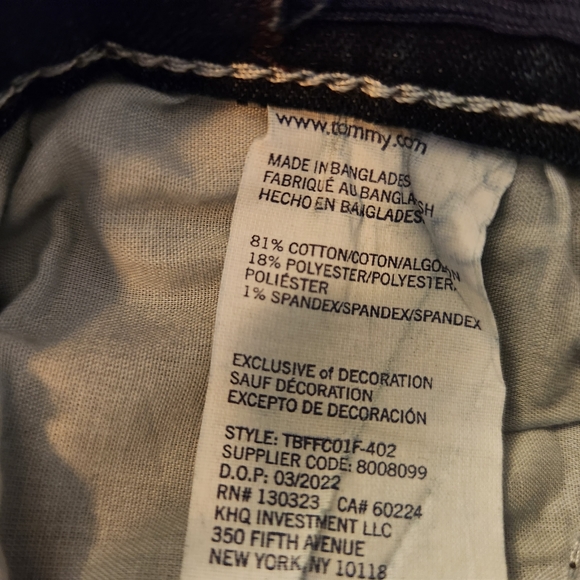 Tommy Hilfiger Boys Straight Leg Stretch Dark Denim Jeans Size 14 NWT - Picture 6 of 9